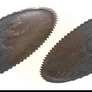 1863 Great Britain Penny, Queen Victoria, Beaded Border, KM749.1: This is an 1863 British bronze penny from the reign of Queen Victoria, part of the extensive Victorian coinage issued during the 1837–1901 period. The obverse features the youthful “Bun Head&rdquo