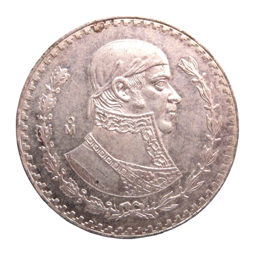 1965 Mexico 1 Peso coin, Jose Marea Morelos, silver coin: This Mexican 1 Peso coin was minted in 1965 during the period of the United Mexican States and forms part of a long-running series issued between 1957 and 1967. Struck in a billon alloy composed of 10
