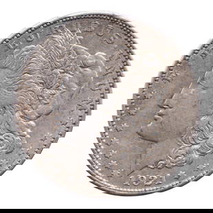 US 1921-S Morgan Silver Dollar, 90% Silver, Near Uncirculated Example: The Morgan Dollar, named after its designer George T. Morgan, is one of the most iconic coins in American numismatic history. Struck between 1878 and 1921, it embodies the economic optimism of post-Ci