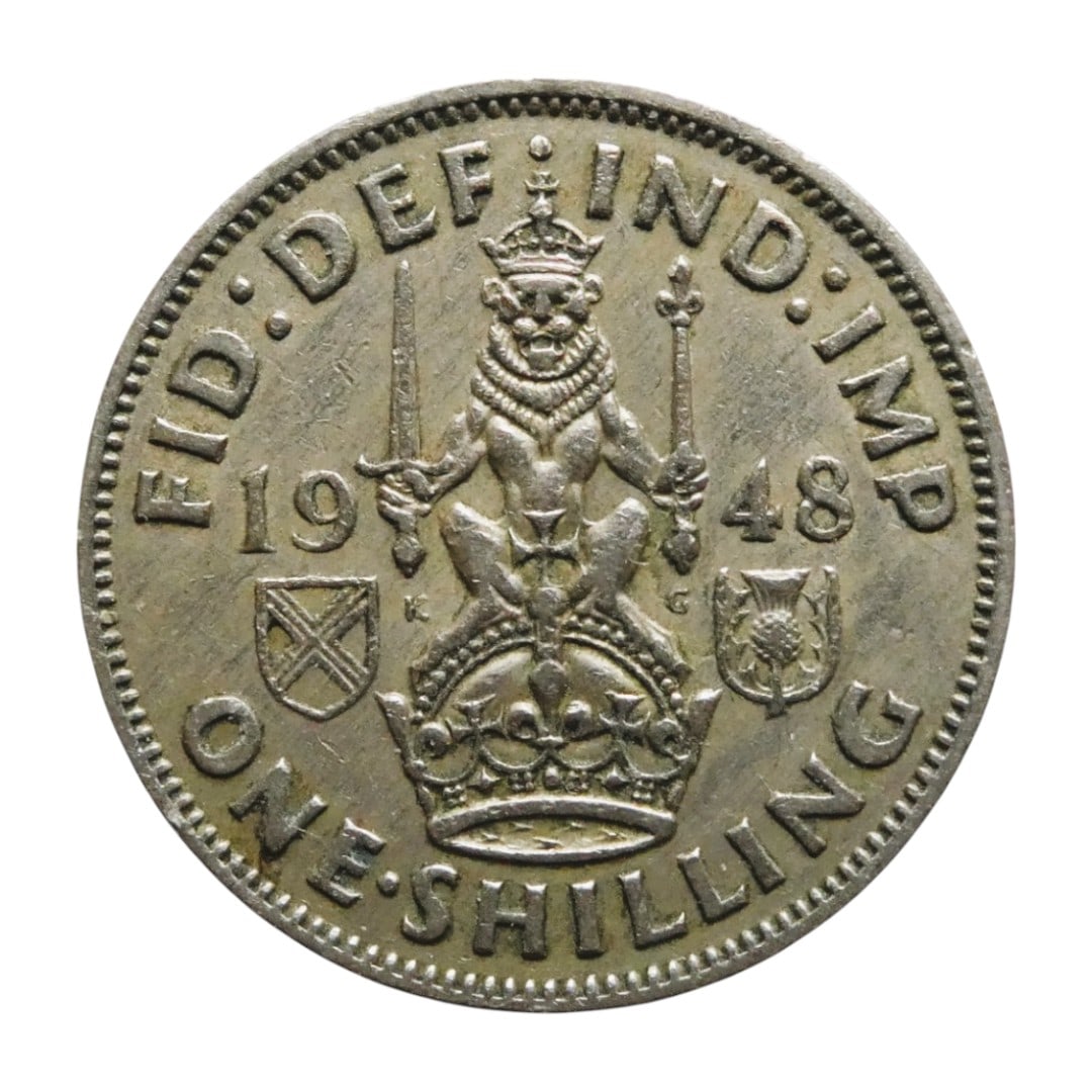 1948 UK One Shilling, Scottish Crest, George VI, KM# 864 (1 of 2)