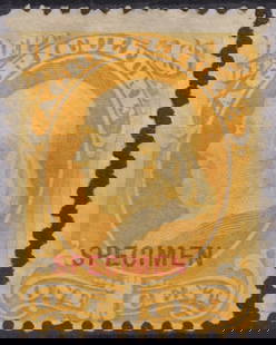 1879 Official SPECIMEN, Franklin 1c Agriculture Dept, Scott O94: Issued in 1879, this 1 cent Official stamp from the United States Department of Agriculture features a profile of Benjamin Franklin, one of the most iconic American statesmen, authors, and printers. P