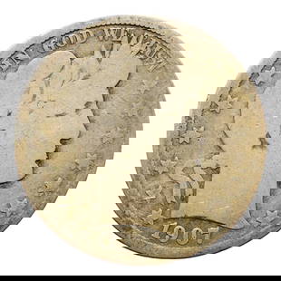 1907-O United States Barber Half Dollar, New Orleans: This 1907-O Barber Half Dollar was struck at the New Orleans Mint and forms part of the iconic Barber coinage series, which circulated from 1892 to 1915. Designed by Chief Engraver Charles E. Barber,