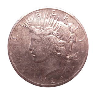 USA 1 Dollar 1925, Peace Dollar, Liberty Head & Eagle, Silver Coin: The 1925 Peace Dollar is a quintessential representation of American numismatic artistry from the early 20th century, minted as a symbol of peace following the First World War. Struck in 90% silver an