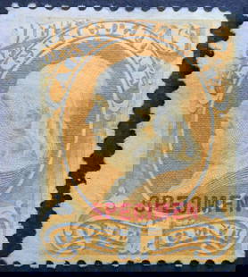 USA 1c 1879, Agriculture Dept. SPECIMEN, Franklin, Scott O1s: This official U.S. government stamp from 1879 was issued for the Department of Agriculture and is part of the classic series of Official stamps featuring prominent American figures. This particular 1-