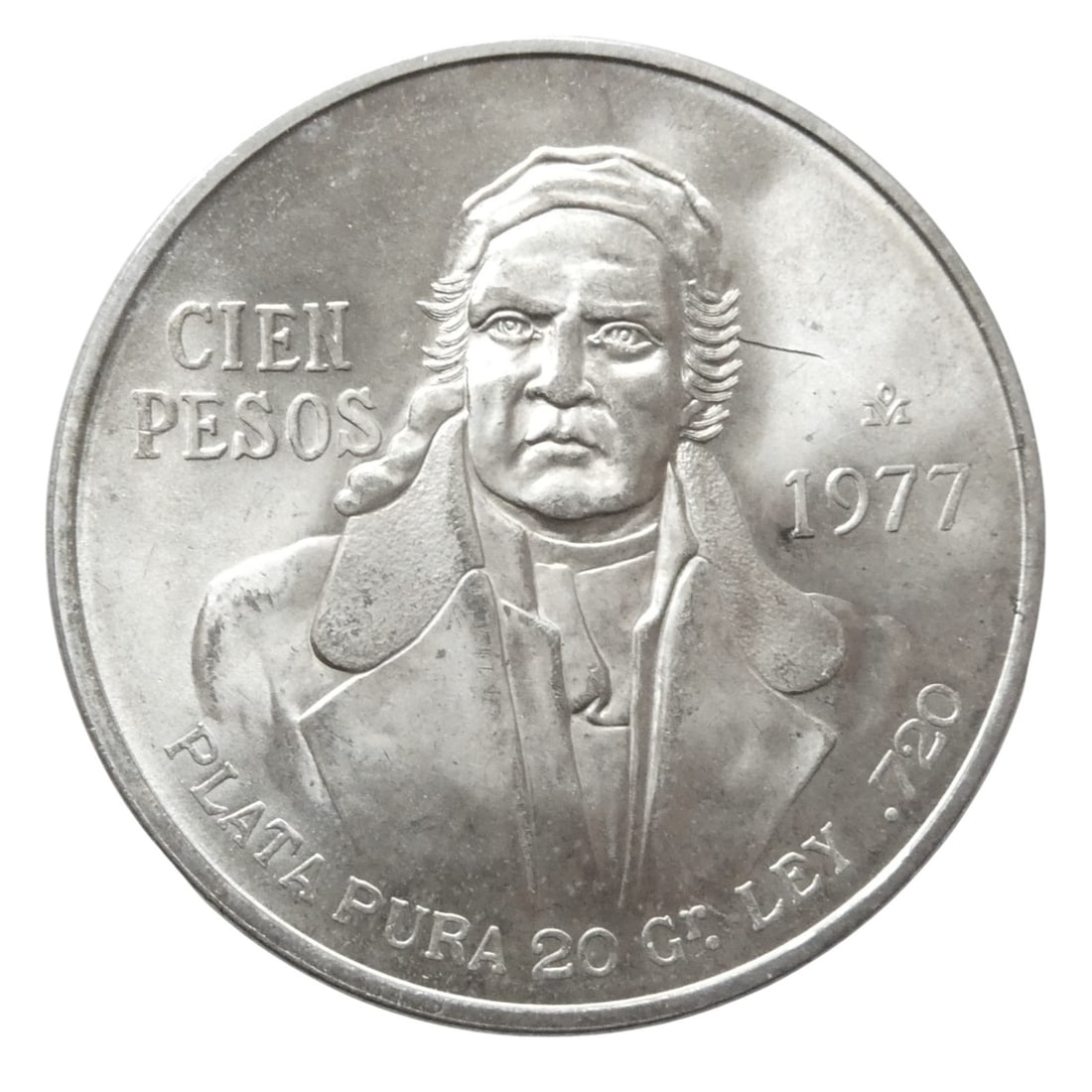 1977 Mexico 100 Pesos Silver Coin, Jos? Mar?a Morelos, .720 fine (1 of 2)