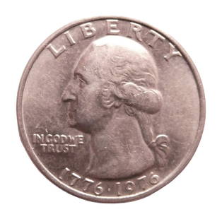 1776?1976-S U.S. Bicentennial Quarter, 40% Silver Proof, Washington: This special 25-cent piece is a 1976-S Bicentennial Washington Quarter, minted at the San Francisco Mint in celebration of the 200th anniversary of American independence. Unlike regular circulation st