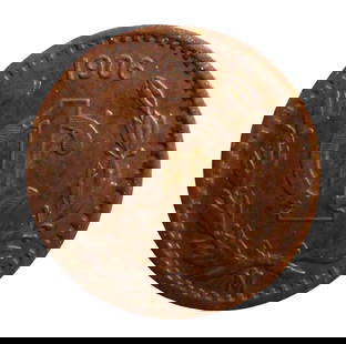 1906 M. Mexico Centavo, Reduced Size, Mexico City Mint, MS(60?62): This scarce 1906 Mexican 1 Centavo coin, minted in Mexico City, stands out as a reduced-size variety issued during the early 20th-century monetary reform. Struck in copper with a total weight of 3 gra