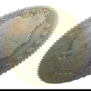 USA 1906 Barber Half Dollar, silver coin, Philadelphia mint: This 1906 Barber Half Dollar represents the classical elegance of early 20th-century American coinage. Designed by Chief Engraver Charles E. Barber, the obverse features a right-facing Liberty wearing