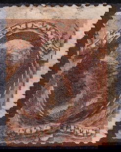 1870 USA 2c Andrew Jackson red brown, bullseye cancel, Scott 146: Issued on May 7, 1870, this 2 cent stamp is part of the National Bank Note Company?s definitive issue, produced during a time of political consolidation and rapid economic growth following the America