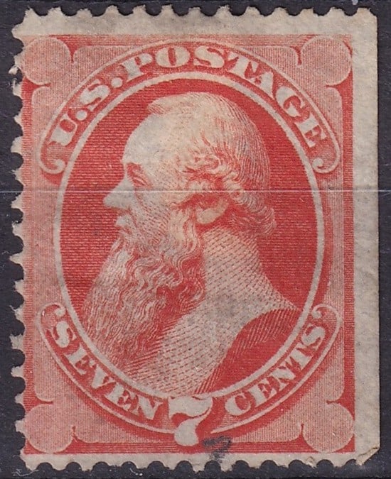 1871 U.S. 7 Cent Stanton, National Bank Note Issue, Ungrilled Scott 149 (1 of 2)