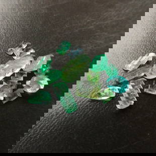 8.8 ct Natural Untreated Emerald Parcel, Mixed Cuts, Panjshir, Afghanistan: A rare and highly desirable parcel totaling 8.8 carats of natural, untreated emeralds from the renowned Panjshir Valley in Afghanistan, a source celebrated for producing some of the world’s most vib