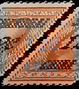 1919 U.S. Offices in China, 12? orange ovpt, Scott US K6 MH: This 12 cent orange stamp was issued in 1919 by the United States Postal Agency in Shanghai for use by American citizens and government personnel stationed in China?s treaty ports. It features the ove