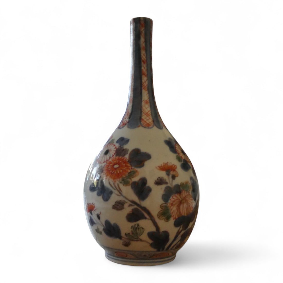 Japanese Arita Porcelain Bottle Vase, Imari Palette, Edo Period, 18th Century