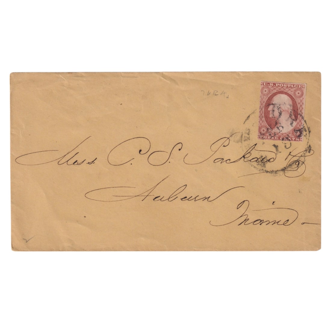 1855 U.S. Cover to Maine, 3 c Washington, No Grill, Scott 11 (1 of 2)