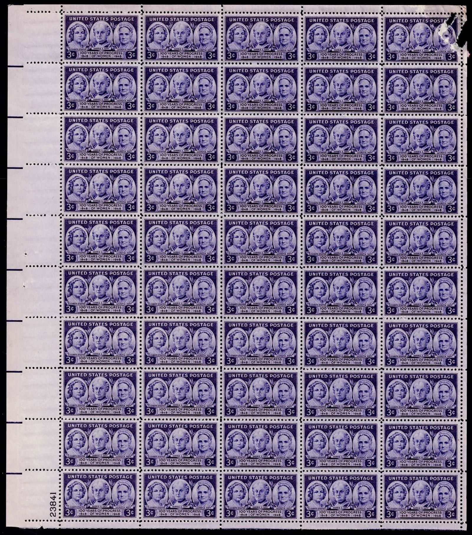 1957 USA 3 cent International Geophysical Year Plate Block #28341 (1 of 2)