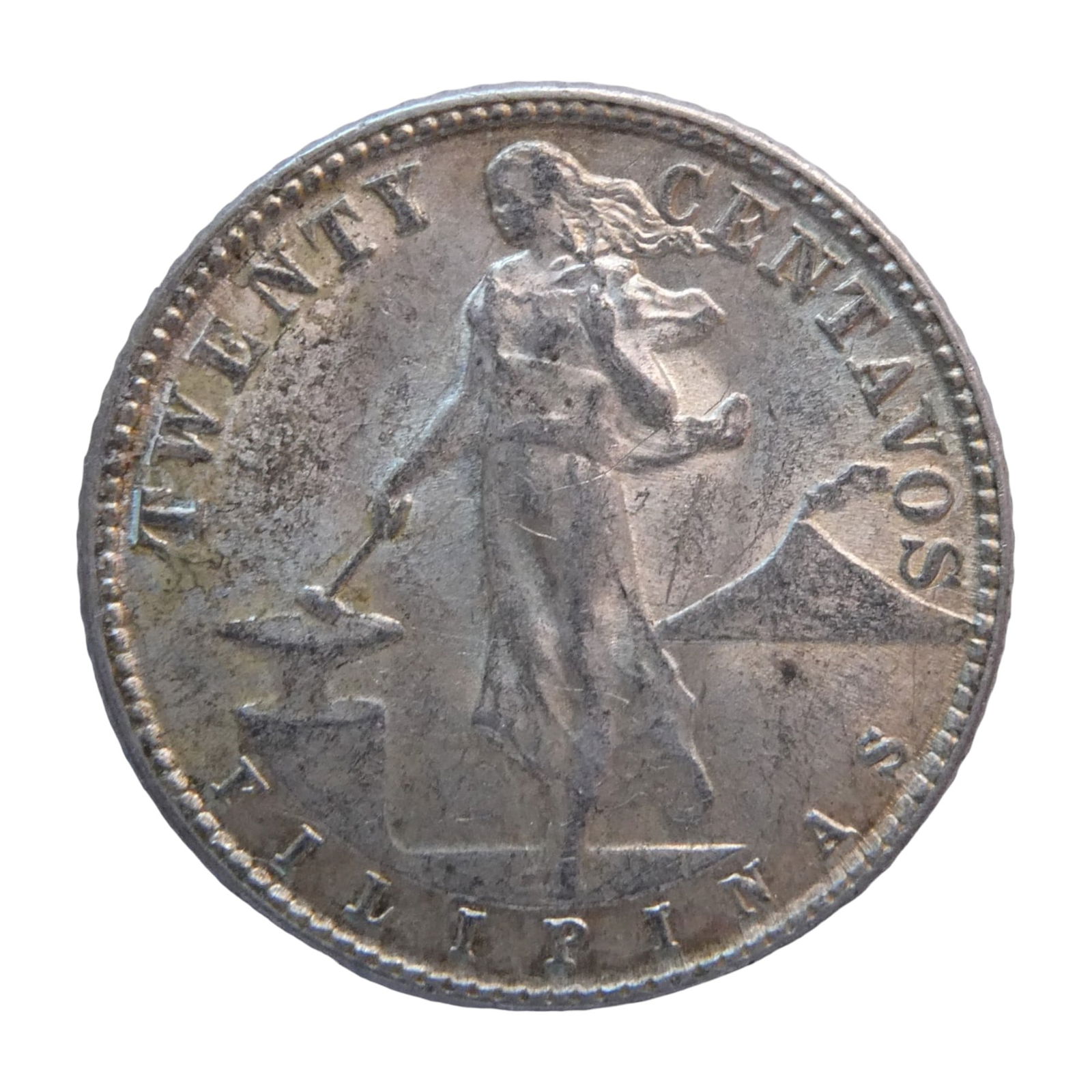 1945-D Philippines 20 Centavos, U.S. Mint, Silver coin (1 of 2)