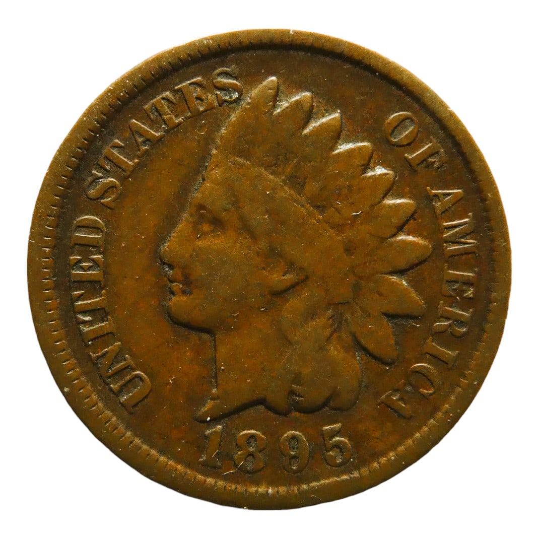 1895 Indian Head Cent, Bronze Circulation Coin, USA (1 of 2)