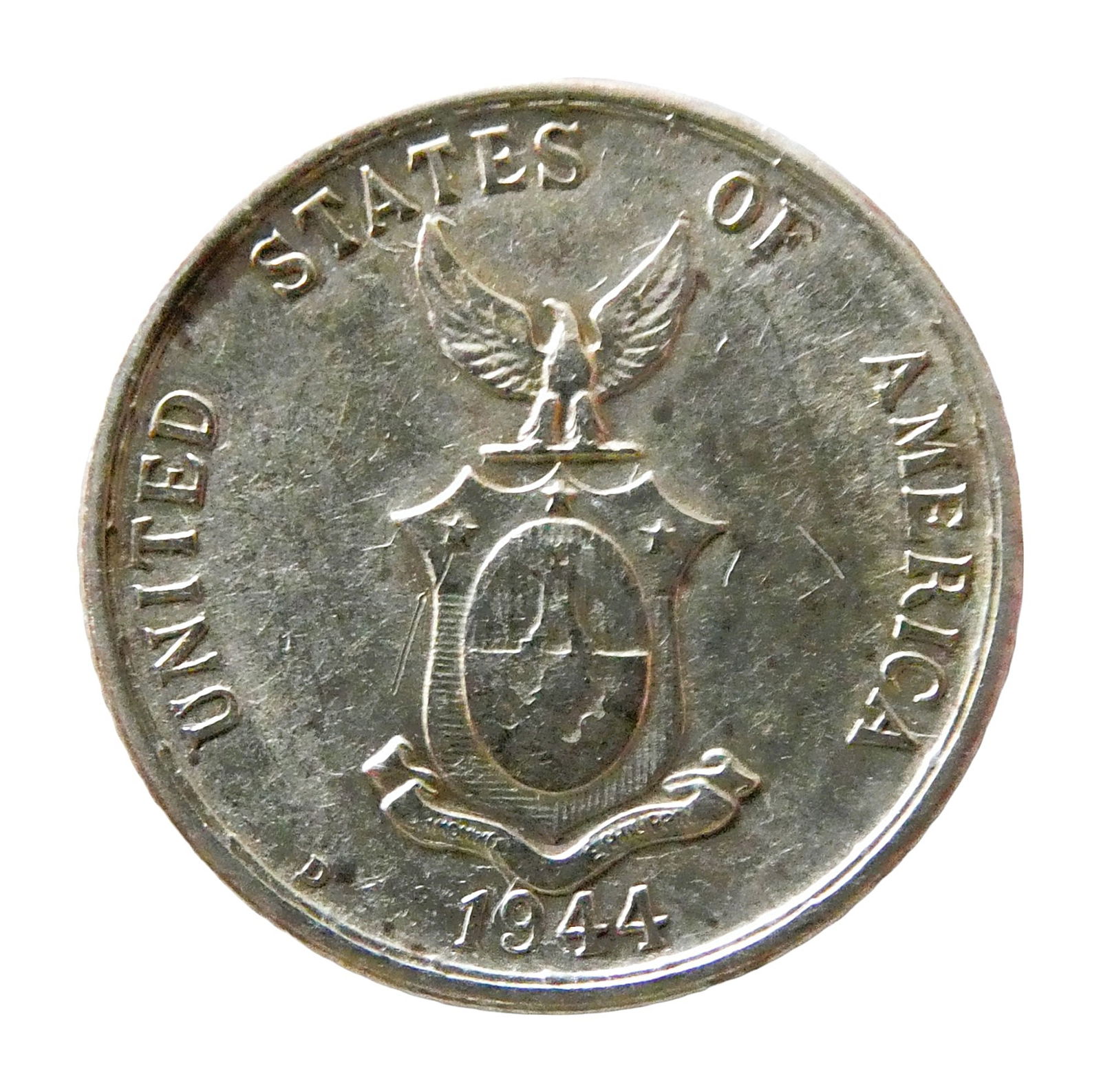 U.S Philippines 20 Centavos 1944 Silver Coin, Colonial Issue (1 of 2)