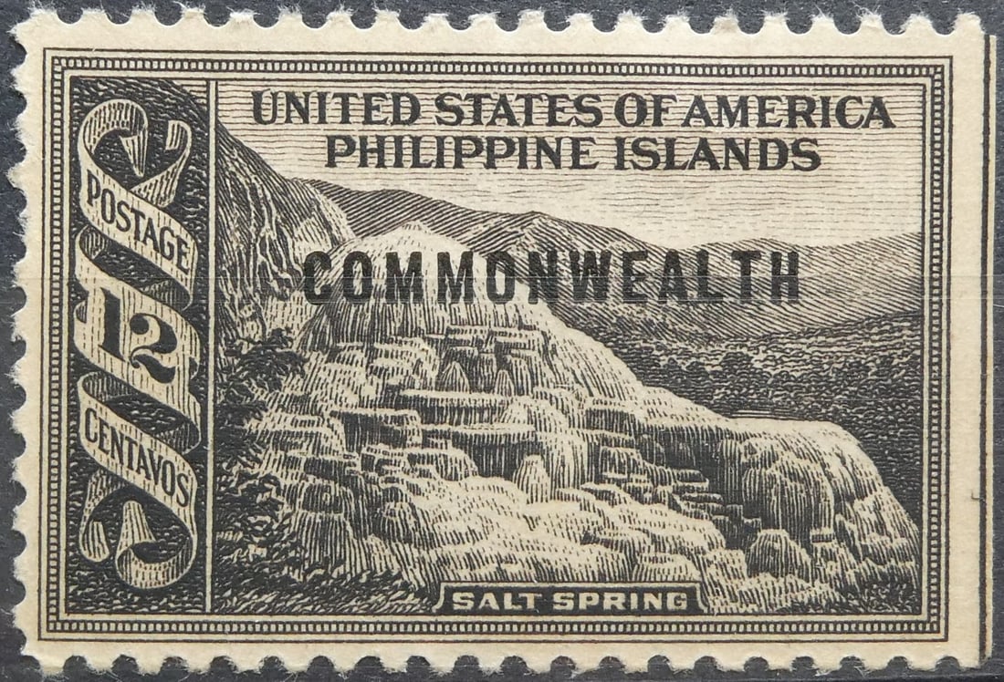 1936-37 U.S. Philippines 12c Salt Spring, COMMONWEALTH ovpt, MNH (1 of 2)