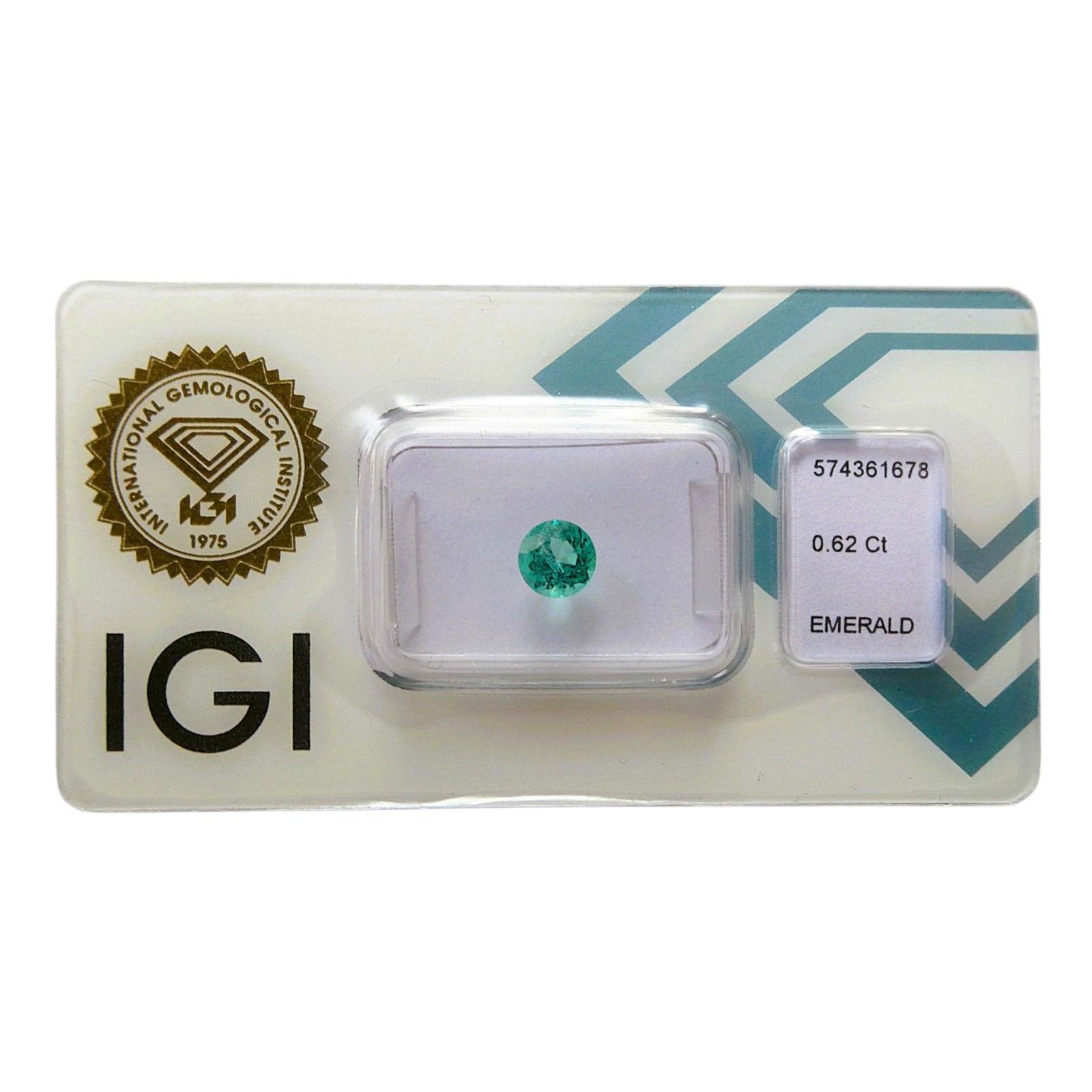 IGI Natural Emerald, Colombia, Round Mixed Cut, 0.62 ct (1 of 5)