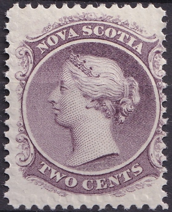 1863 Nova Scotia 2¢ Queen Victoria Lilac MNH, Scott CA-NS 9 (1 of 2)