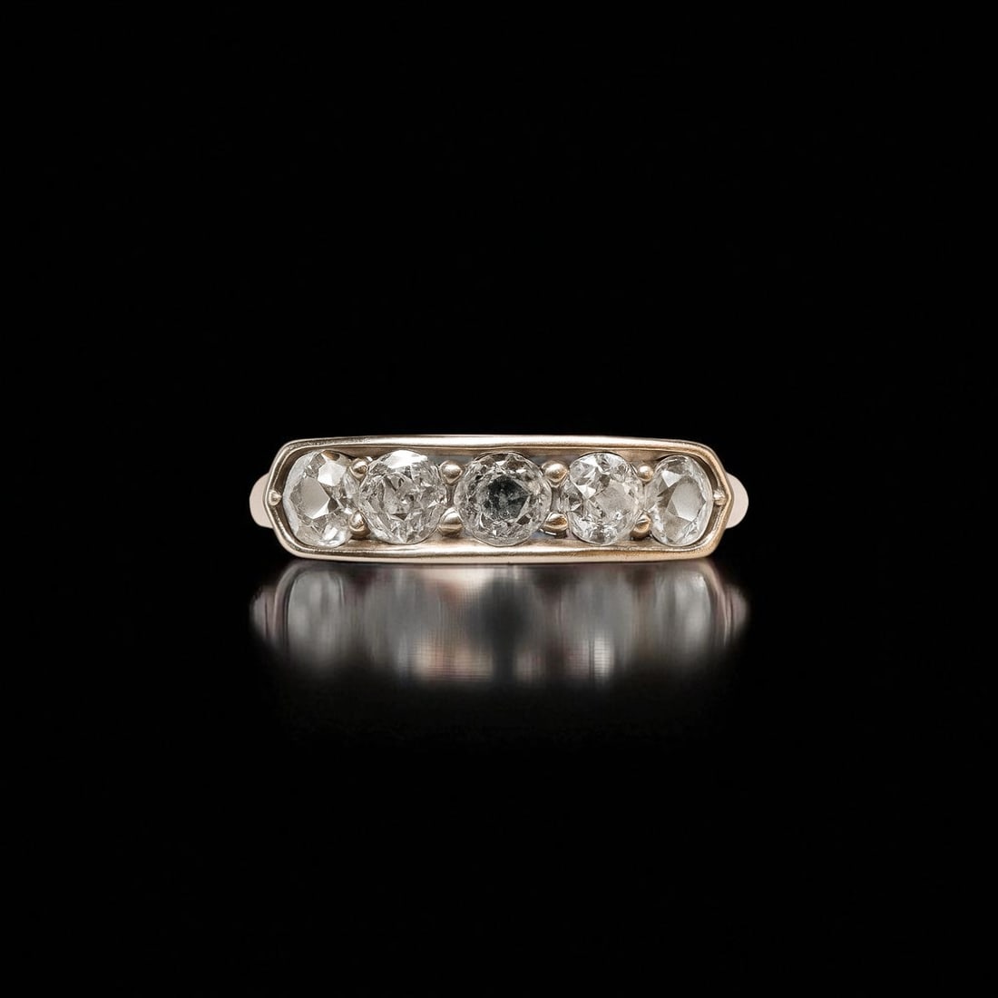 Early 20th c. European Diamond Ring, 18K Gold, Rose-Cut Diamonds (1 of 4)