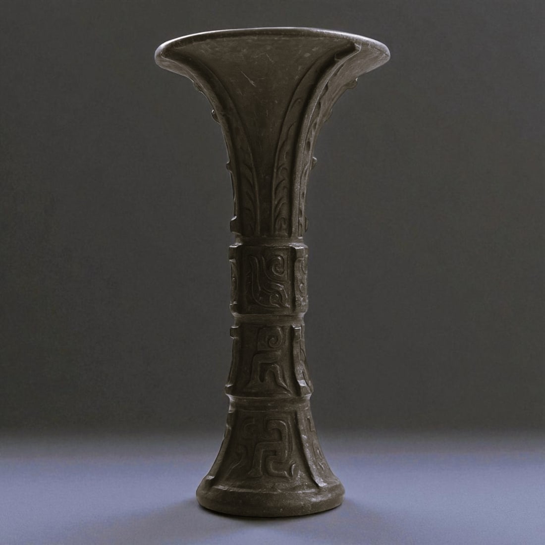 Bronze Archaistic Gu Vase, Late Qing Dynasty, China, 17 cm (1 of 6)