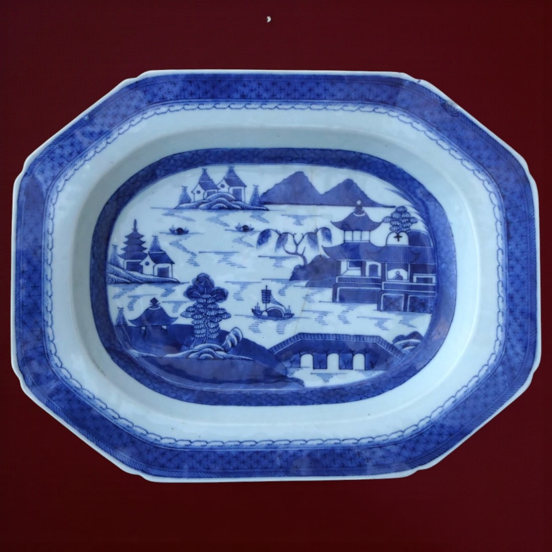 Chinese Export Porcelain Platter, Blue and White, Qianlong ca. 1770 (1 of 5)