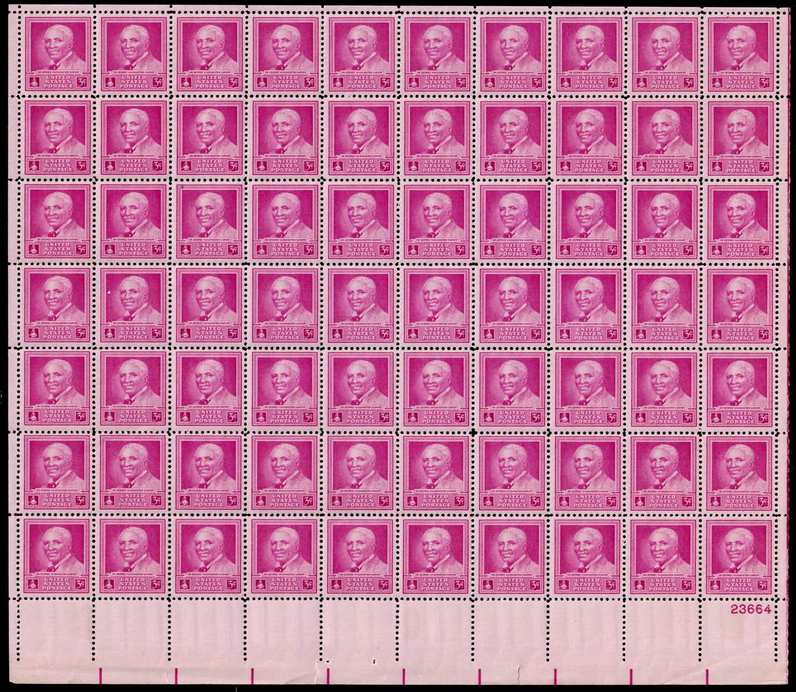 1948 U.S. 3 cent George Washington Carver Commemorative Stamp Sheet Scott 953 (1 of 3)