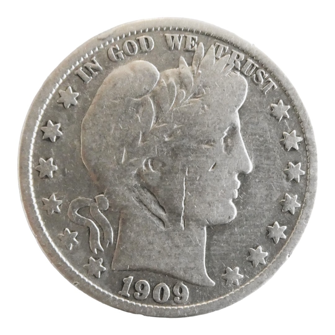 1909-S United States Barber Half Dollar, 90% Silver (1 of 2)