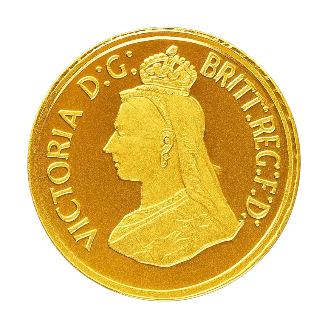 Mini gold coin Queen Victoria St George reverse 0.25 gram: This miniature gold coin of 0.25 gram presents a finely rendered portrait of Queen Victoria on the obverse accompanied by the traditional Latin titulature found on late nineteenth century British impe