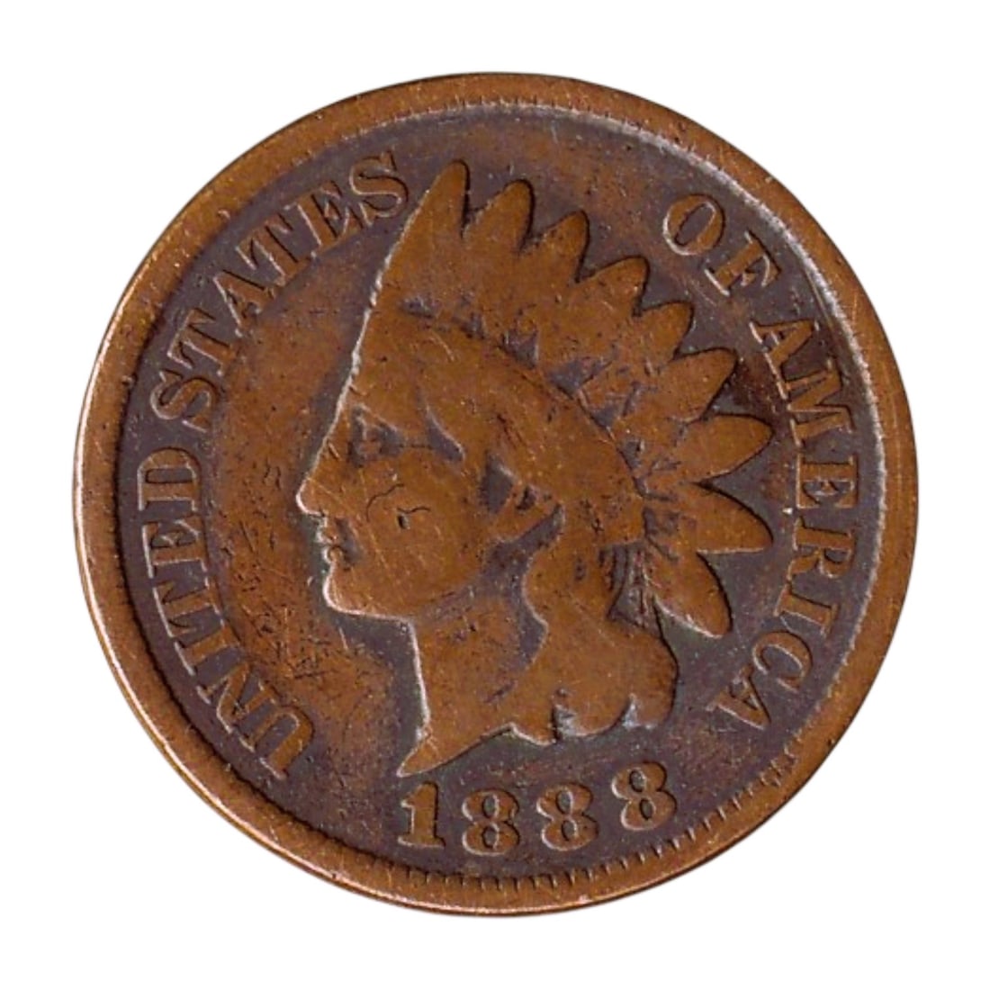 1888 USA 1 Cent Indian Head Bronze Coin KM#90a Colnect US-000016 (1 of 2)