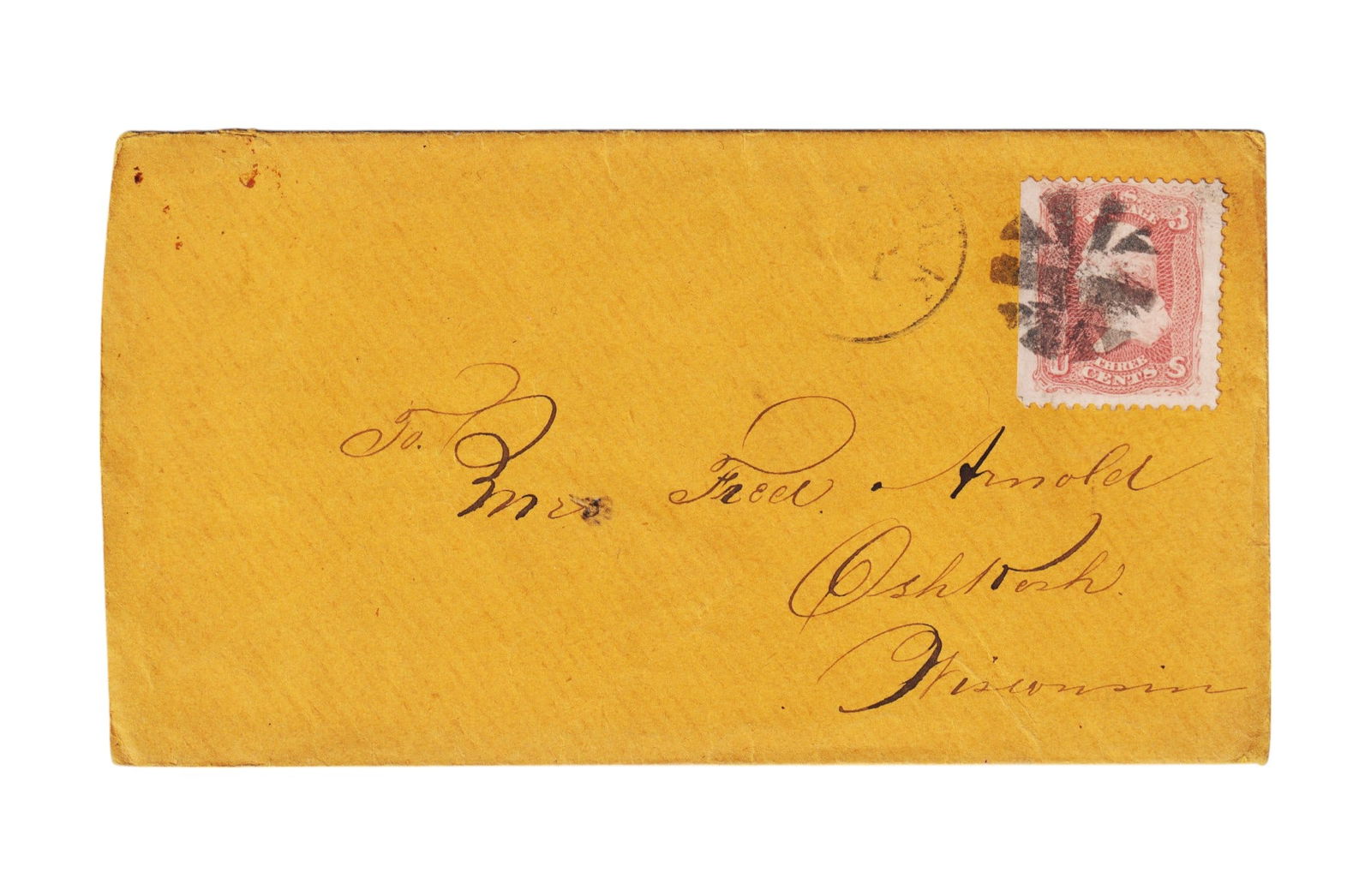 ca 1861-1868 US Cover to Wisconsin, 3 cent Washington, Star Fancy Cancel (1 of 1)