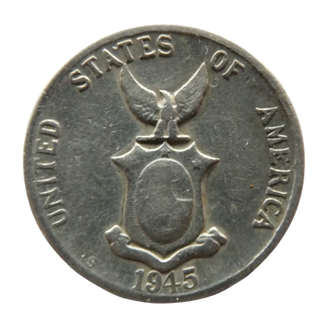 1945-S Philippines 5 Centavos, USA-Commonwealth coin, Copper-Nickel Alloy (1 of 2)