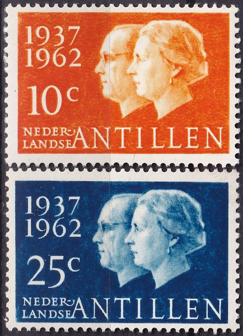 Netherlands Antilles 1962 Silver Wedding Anniversary Scott AN274–AN275 (1 of 2)