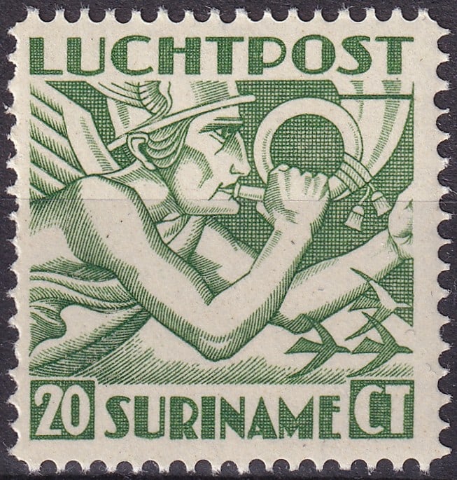 1930 Surinam Airmail 20 Cent Luchtpost Michel SR 154 (1 of 2)