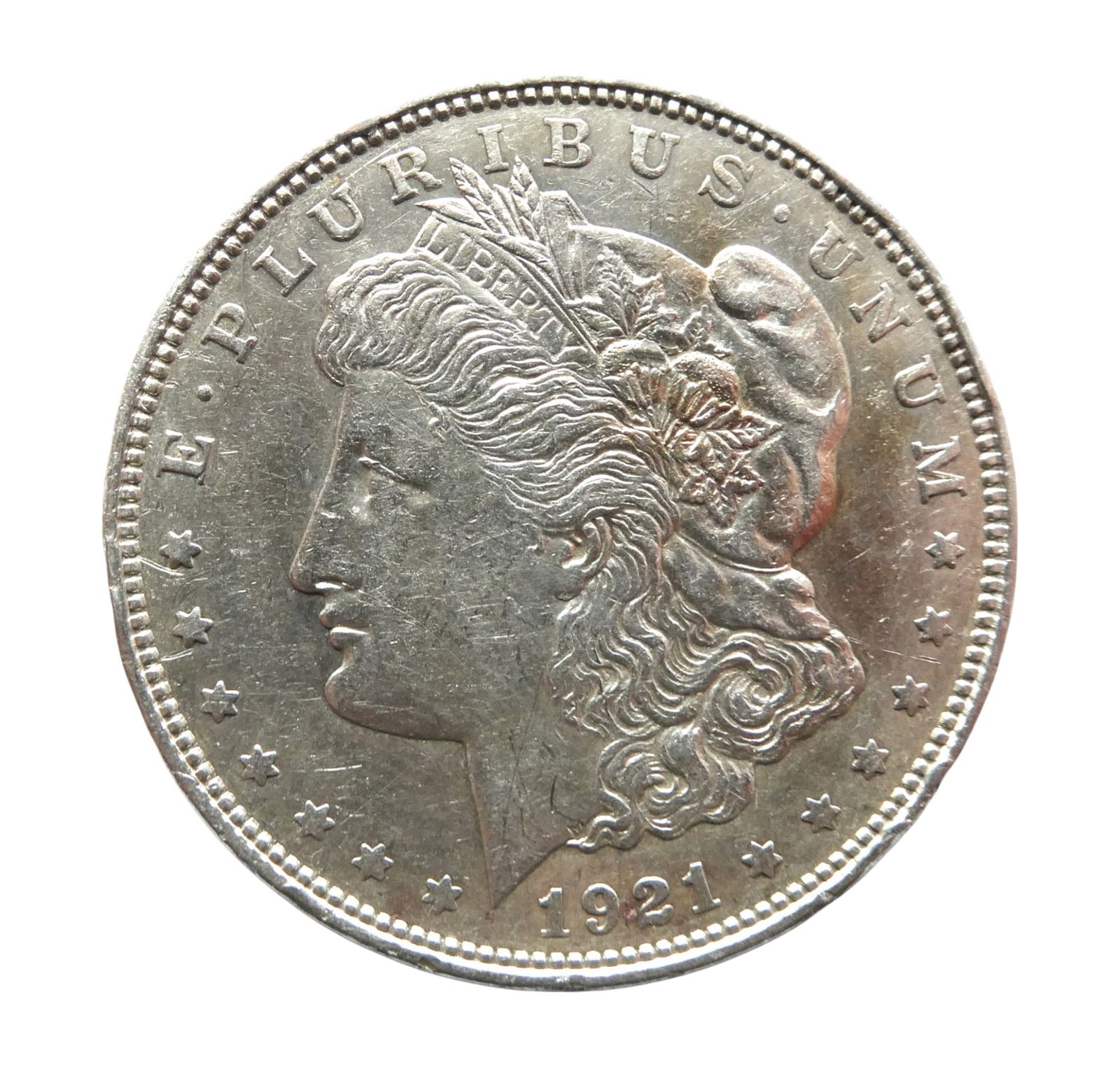 1921 Morgan Silver Dollar, USA, Last Year of Issue, High Grade Example (1 of 2)