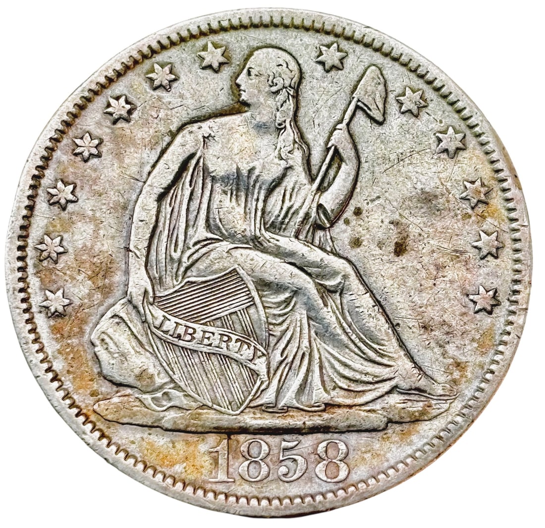 United States 1858-O Seated Liberty Half Silver Dollar N#14904 (1 of 2)
