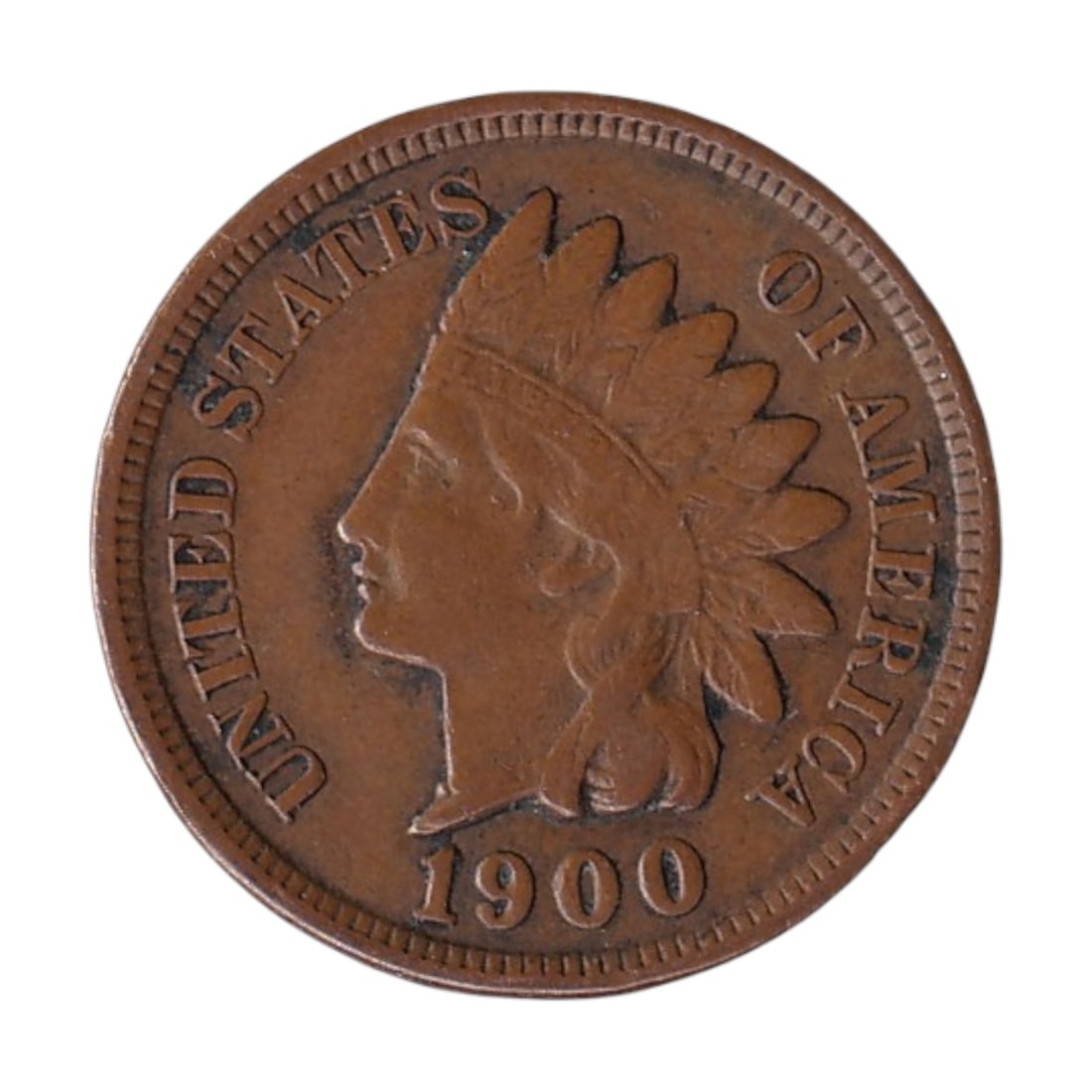 1900 USA Indian Head Cent Bronze Coin KM#90A: Struck in bronze at the United States Mint in 1900, this attractive Indian Head cent represents one of the most recognizable and historically appreciated American small-change coins. Designed by James