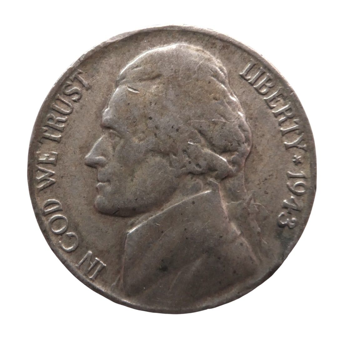 1943 US Jefferson War Nickel, Silver Alloy, KM# 192a (1 of 2)