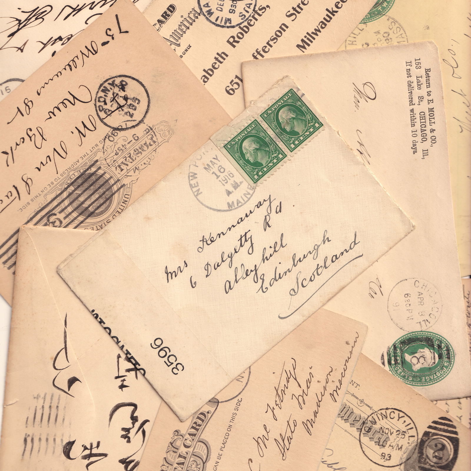 United States 1800s Early 1900s Postal History Group 30 Items Scott (1 of 5)