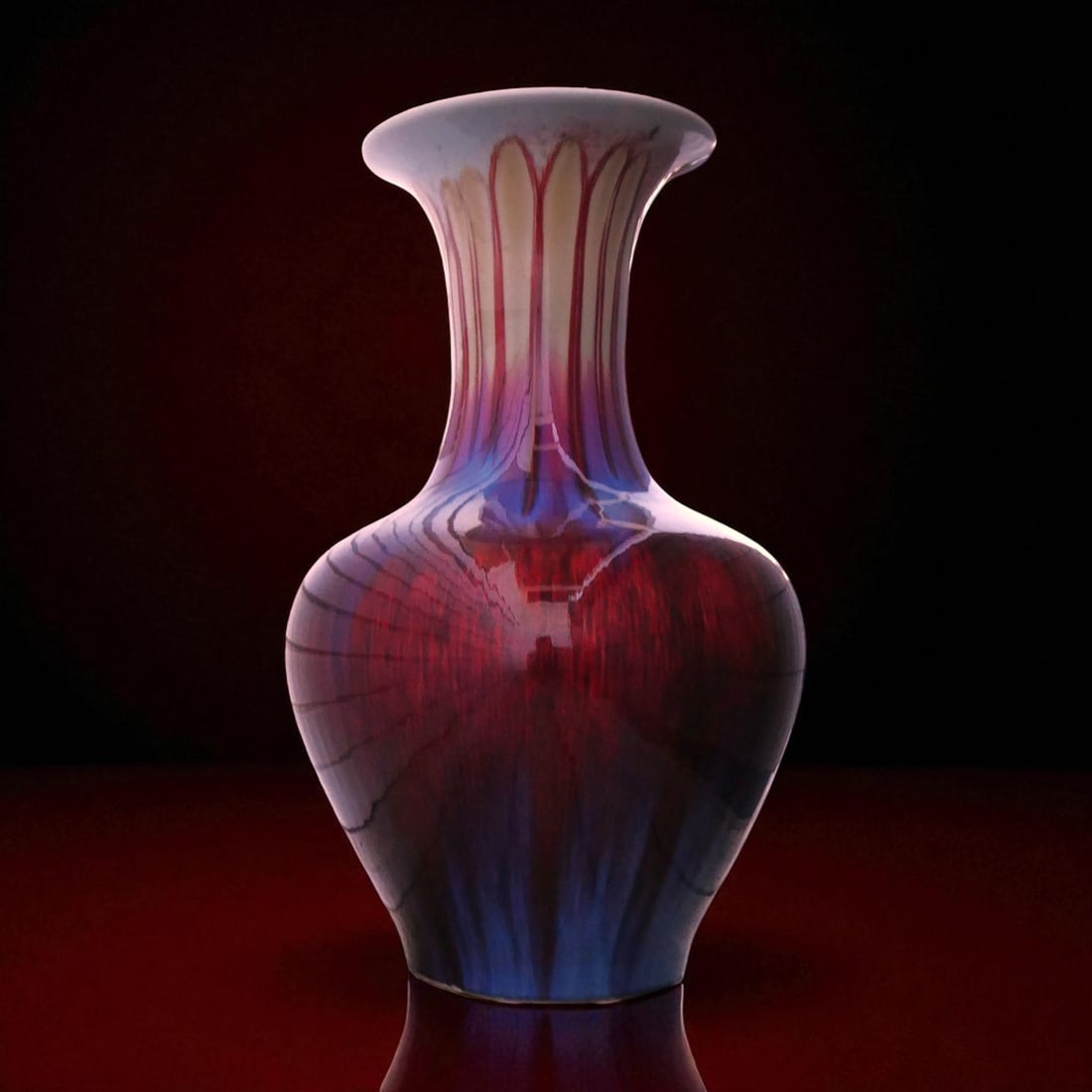 Monumental Chinese Flambé-Glazed Porcelain Vase, 20th Century, 63 cm (1 of 10)