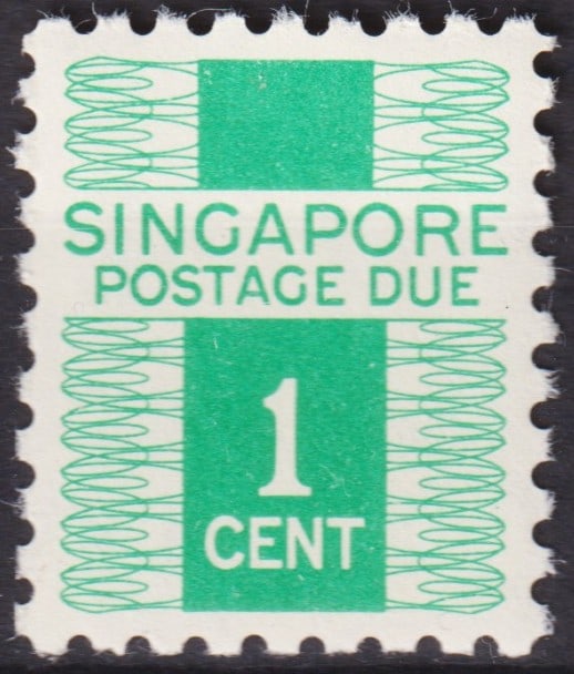 Singapore 1977 Postage Due 1c Dark Blue-Green, Michel SG P9, MNH (1 of 2)