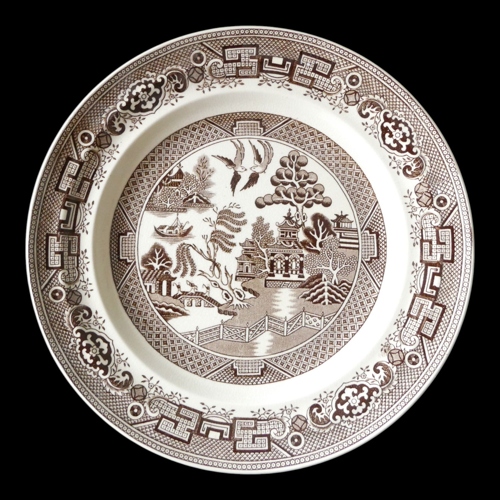 Gustafsberg Willow Plate, China-Inspired Swedish Faience, 19th Century (1 of 5)