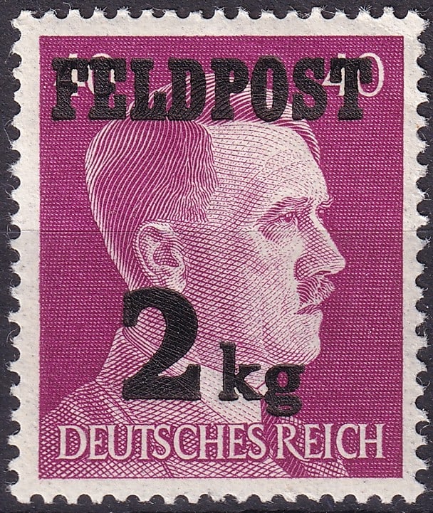 German occupation Austria 1944 Feldpost 2kg Military Postal Issue Scott FP3: This rare 2kg Feldpost value represents one of the most distinctive postal issues used in Austria during the German occupation in the final phase of the Second World War. Issued 24 November 1944 this