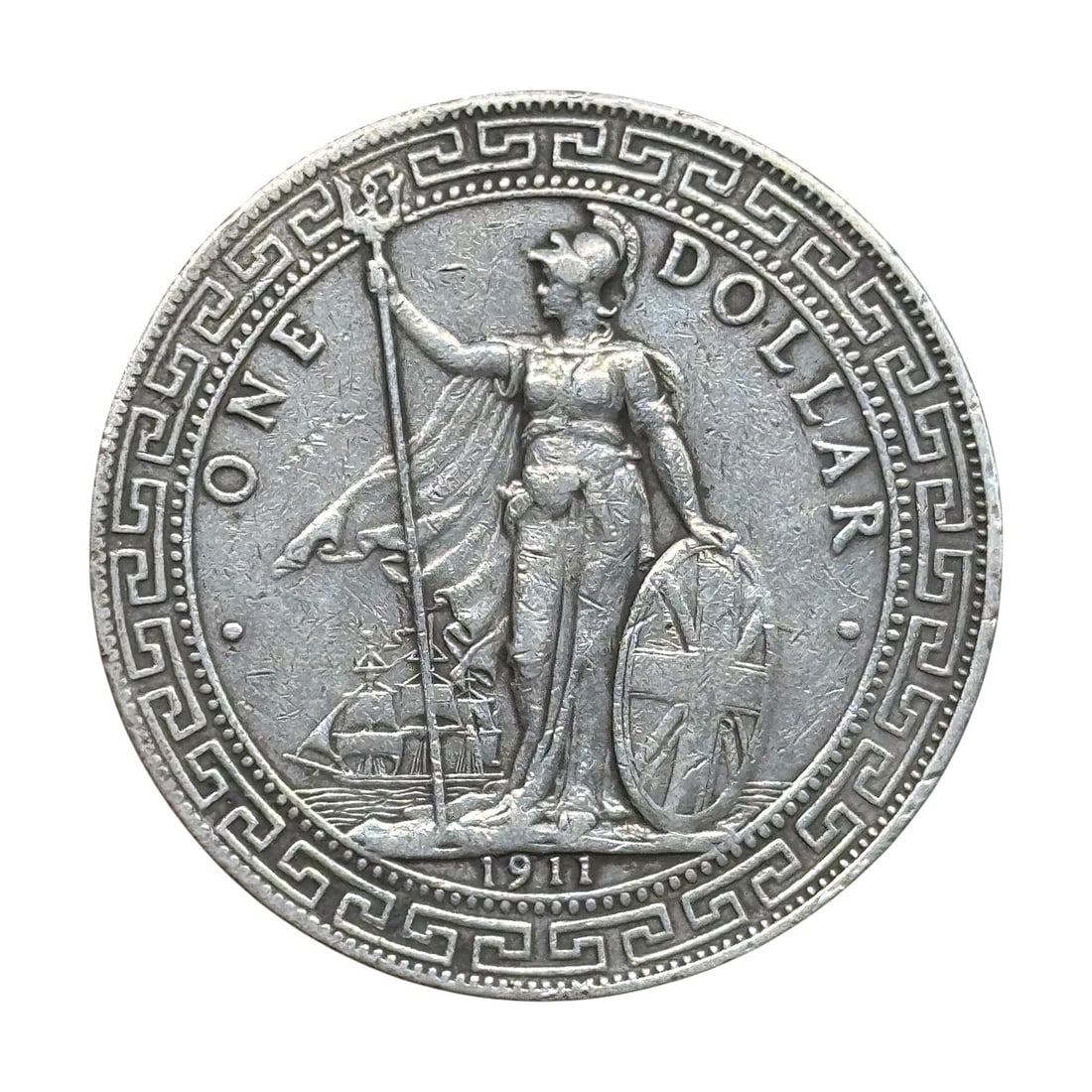 1911 British Trade Dollar United Kingdom Silver Coin KM T5 (1 of 2)