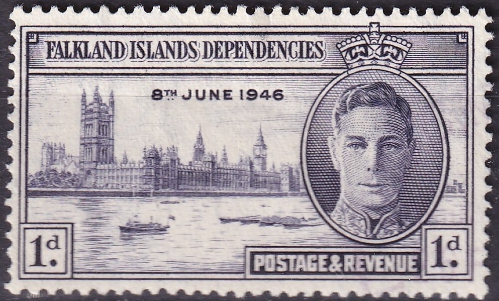 1946 Falkland Islands 1d Peace & Victory Issue – Scott FK97: The 1946 Falkland Islands 1d “Peace and Victory” commemorative stamp, Scott FK97, represents one of the most historically significant post–Second World War issues released across the British