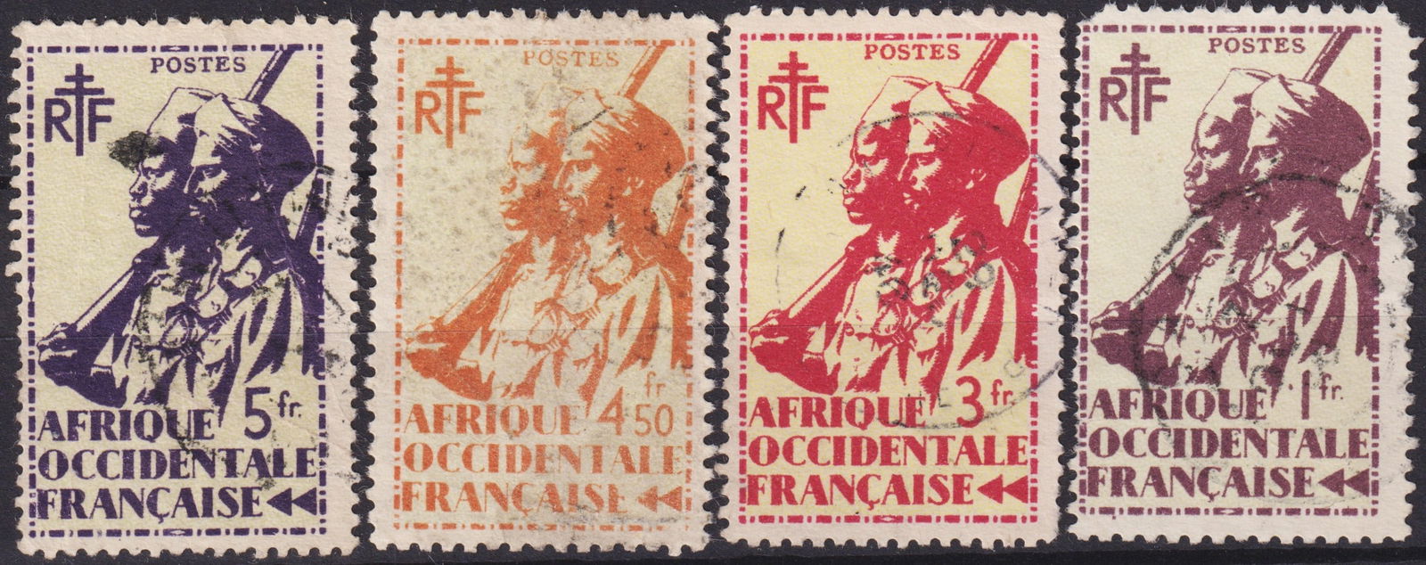 France 1938 Dahomey 55c Palm Tree Climber Scott DY 67 (1 of 2)