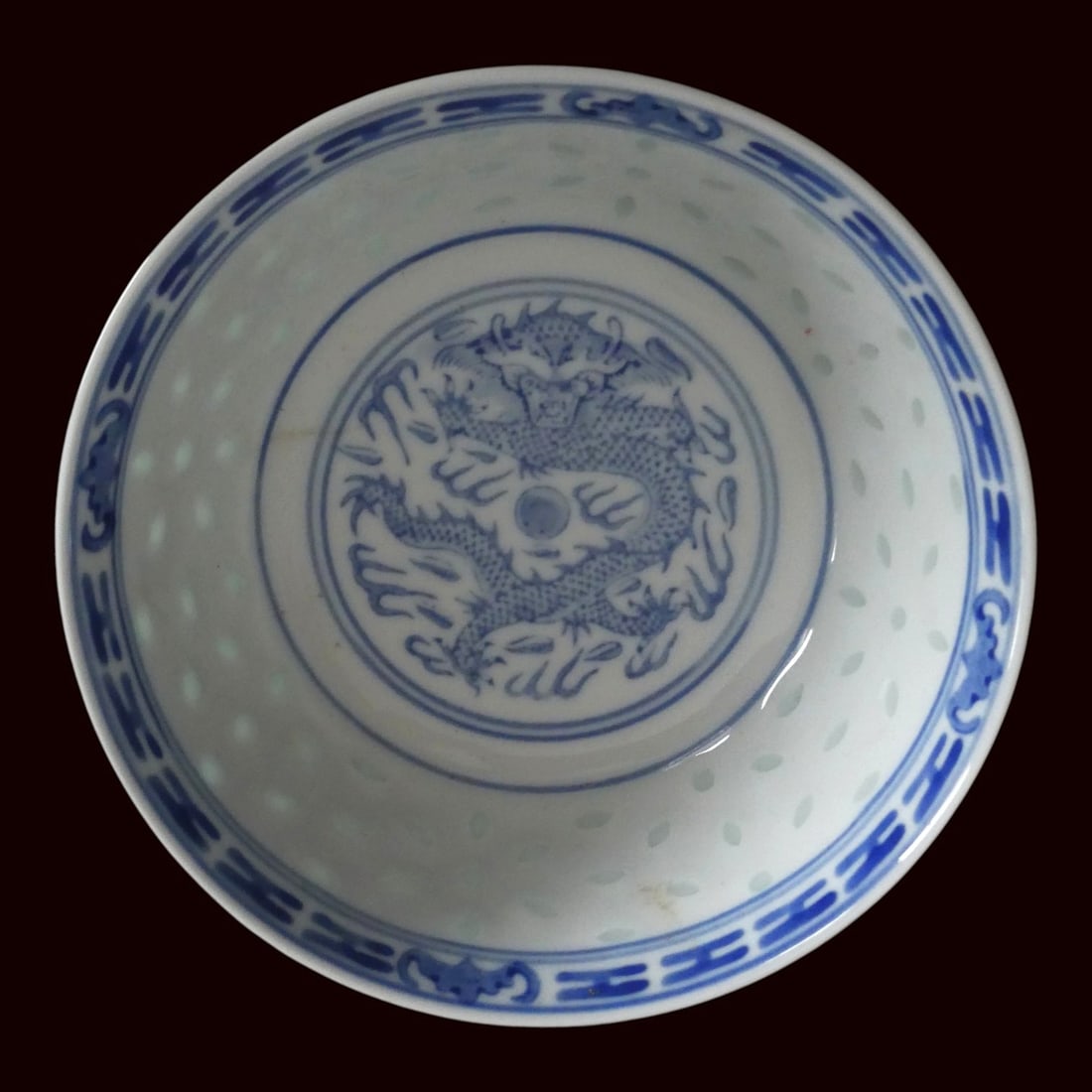 Late Qing Period China Blue and White Porcelain Bowl Dragon Marked (1 of 8)