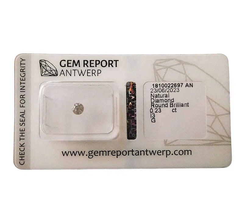 Natural Diamond, Round Brilliant Cut, 0.23 ct, Gem Report Antwerp (1 of 5)